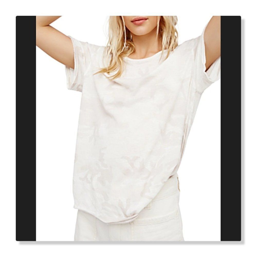 FREE PEOPLE | Army Camo Tee - size Large in Pearl